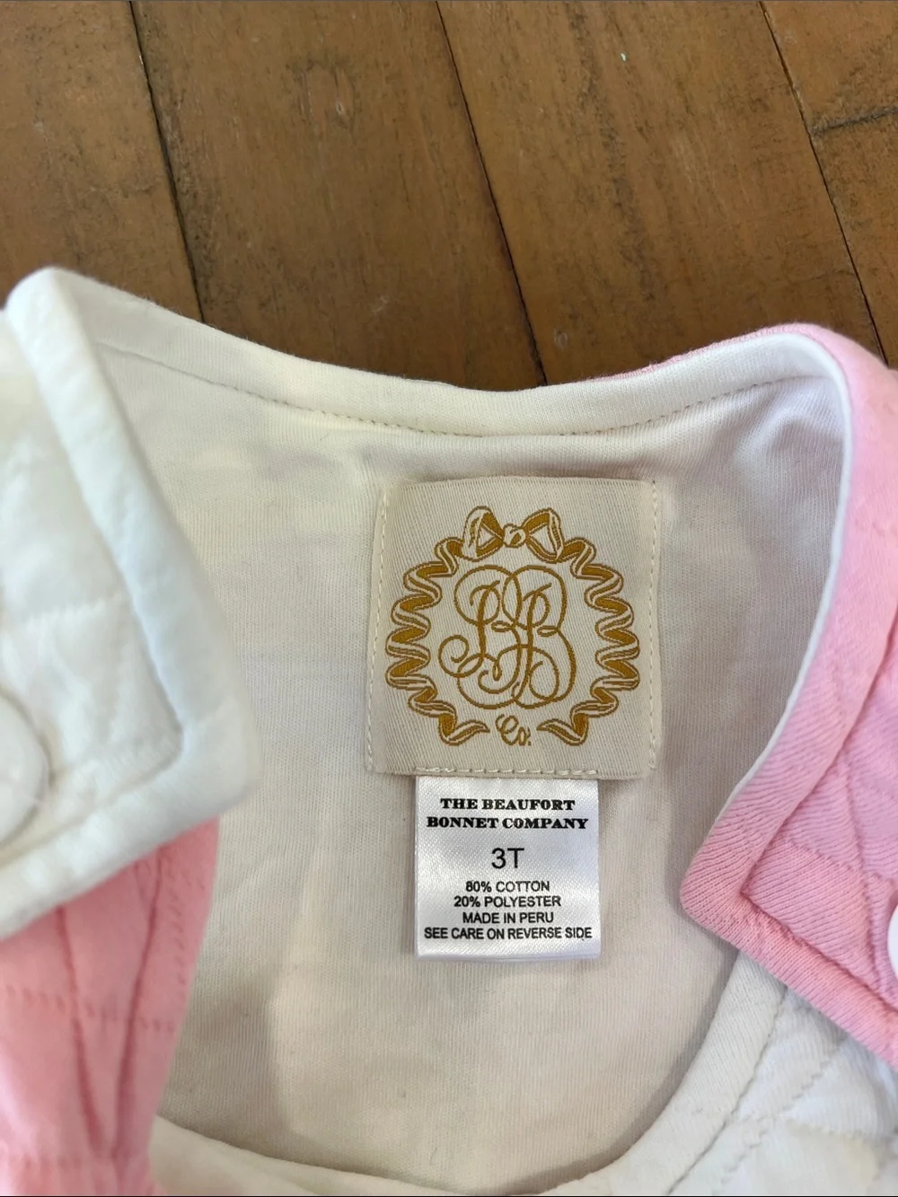 The Beaufort bonnet company Juliet jumper dress quilted pink white 3T